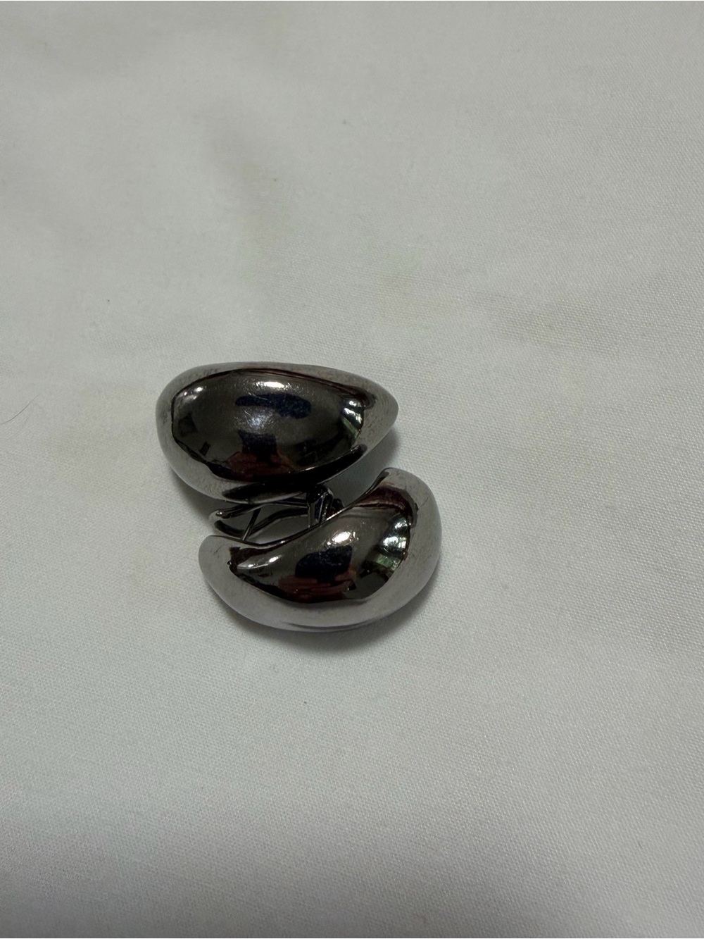 Chunky Silver-Tone Dome Clip-On Earrings